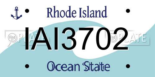IAI3702 Rhode Island License Plate