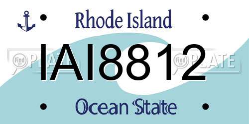 IAI8812 Rhode Island License Plate