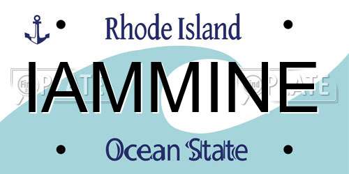 IAMMINE Rhode Island License Plate