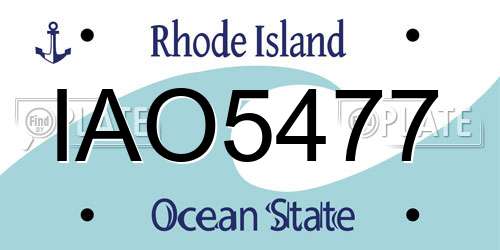 IAO5477 Rhode Island License Plate