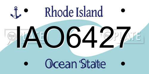 IAO6427 Rhode Island License Plate