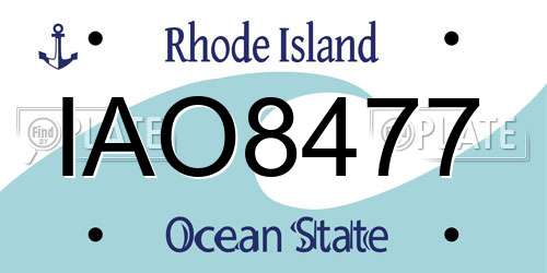 IAO8477 Rhode Island License Plate