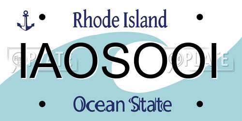 IAOSOOI Rhode Island License Plate
