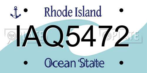 IAQ5472 Rhode Island License Plate