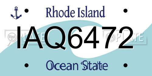 IAQ6472 Rhode Island License Plate