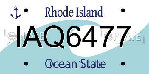 IAQ6477 Rhode Island License Plate