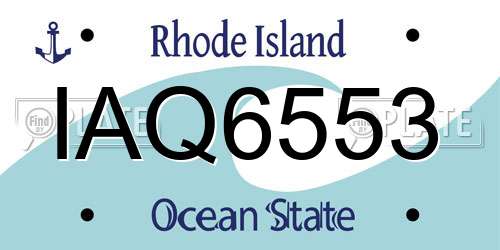 IAQ6553 Rhode Island License Plate