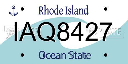 IAQ8427 Rhode Island License Plate
