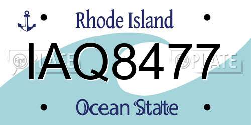 IAQ8477 Rhode Island License Plate