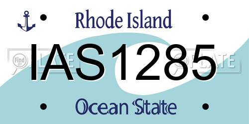 IAS1285 Rhode Island License Plate