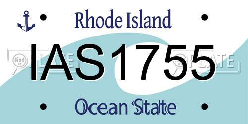 IAS1755 Rhode Island License Plate