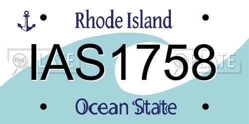 IAS1758 Rhode Island License Plate