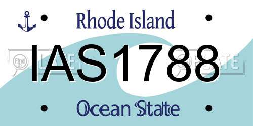 IAS1788 Rhode Island License Plate