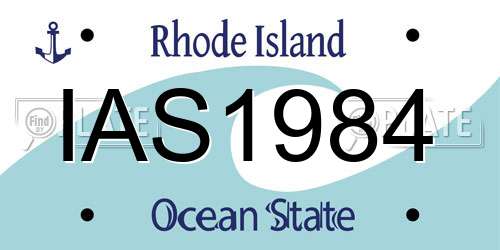 IAS1984 Rhode Island License Plate