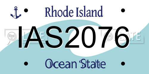IAS2076 Rhode Island License Plate