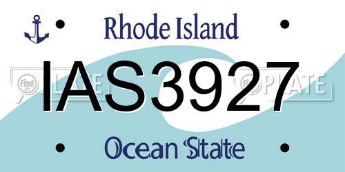 IAS3927 Rhode Island License Plate