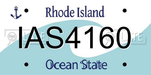 IAS4160 Rhode Island License Plate