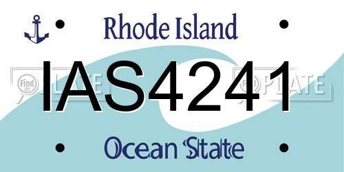 IAS4241 Rhode Island License Plate
