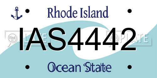 IAS4442 Rhode Island License Plate