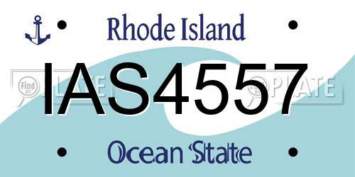 IAS4557 Rhode Island License Plate