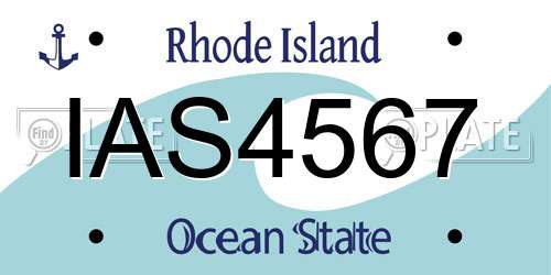IAS4567 Rhode Island License Plate