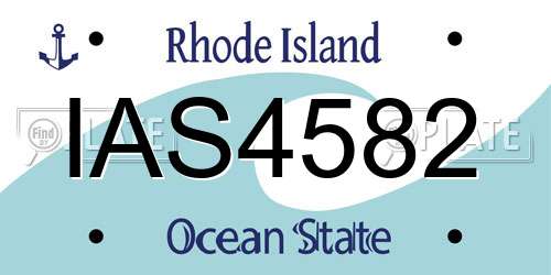 IAS4582 Rhode Island License Plate