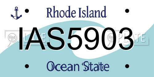 IAS5903 Rhode Island License Plate
