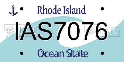 IAS7076 Rhode Island License Plate