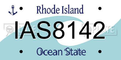 IAS8142 Rhode Island License Plate