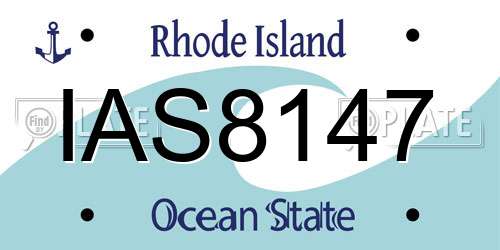 IAS8147 Rhode Island License Plate