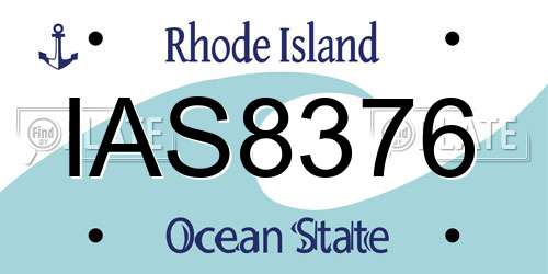 IAS8376 Rhode Island License Plate