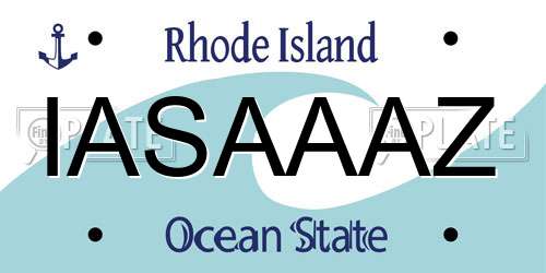 IASAAAZ Rhode Island License Plate