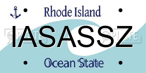 IASASSZ Rhode Island License Plate