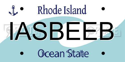 IASBEEB Rhode Island License Plate