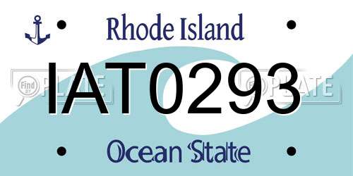 IAT0293 Rhode Island License Plate