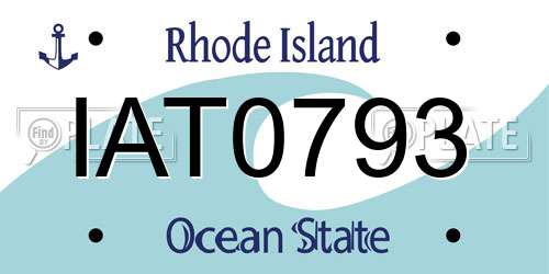 IAT0793 Rhode Island License Plate