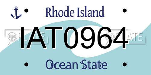 IAT0964 Rhode Island License Plate