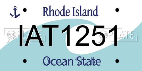 IAT1251 Rhode Island License Plate