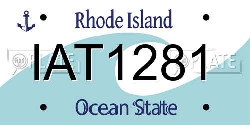 IAT1281 Rhode Island License Plate