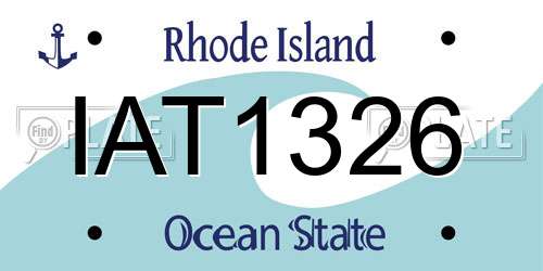 IAT1326 Rhode Island License Plate