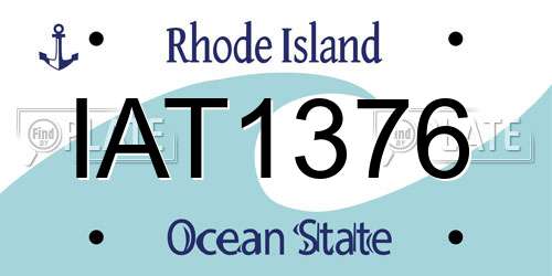 IAT1376 Rhode Island License Plate