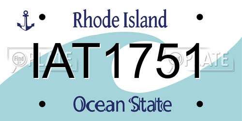 IAT1751 Rhode Island License Plate