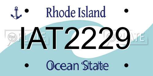 IAT2229 Rhode Island License Plate