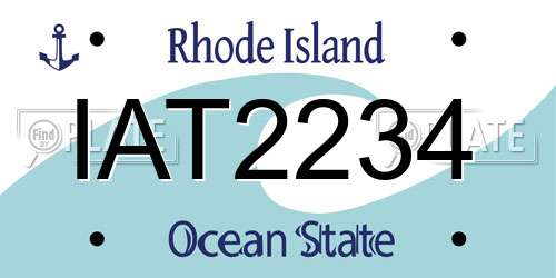 IAT2234 Rhode Island License Plate