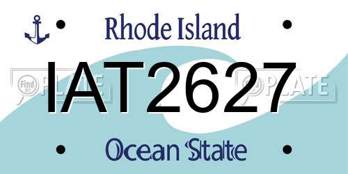 IAT2627 Rhode Island License Plate