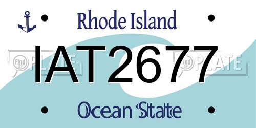 IAT2677 Rhode Island License Plate
