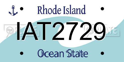 IAT2729 Rhode Island License Plate