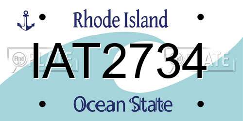 IAT2734 Rhode Island License Plate