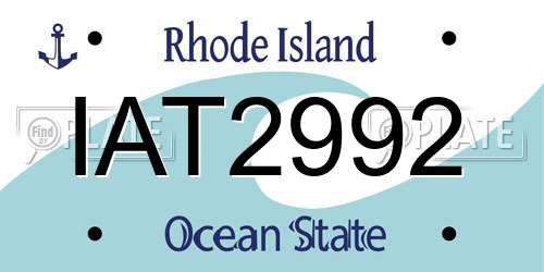 IAT2992 Rhode Island License Plate
