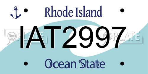 IAT2997 Rhode Island License Plate